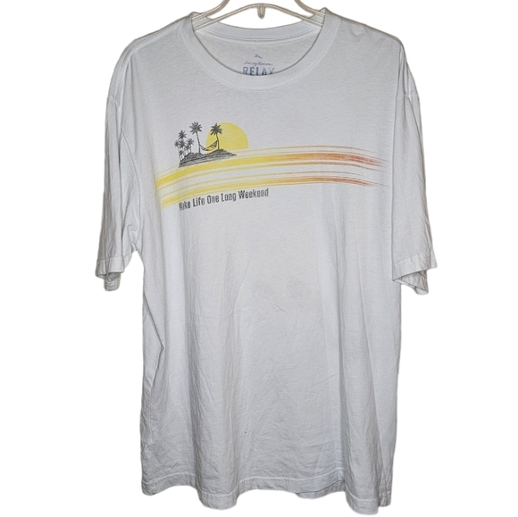 Tommy Bahama Relax Make Life One Long Weekend Graphic Tee Size XL - Picture 1 of 7
